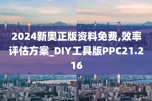 2024新奥正版资料免费,效率评估方案_DIY工具版PPC21.216