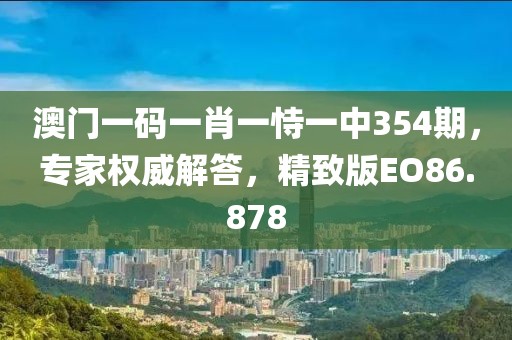 澳门一码一肖一恃一中354期，专家权威解答，精致版EO86.878