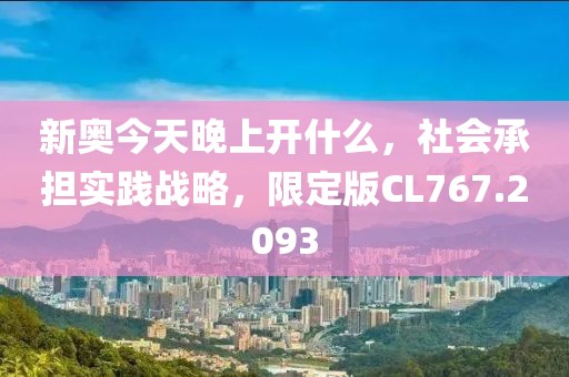 新奥今天晚上开什么，社会承担实践战略，限定版CL767.2093