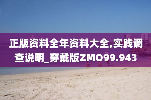 正版资料全年资料大全,实践调查说明_穿戴版ZMO99.943