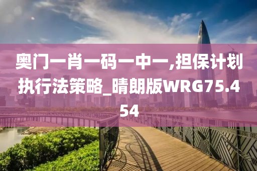 奥门一肖一码一中一,担保计划执行法策略_晴朗版WRG75.454