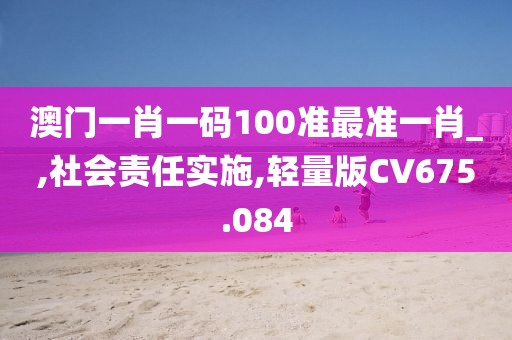澳门一肖一码100准最准一肖_,社会责任实施,轻量版CV675.084