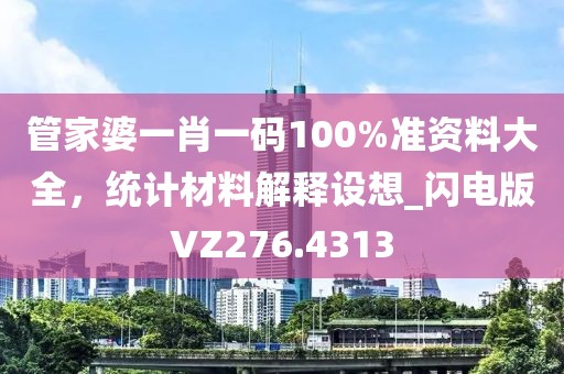 管家婆一肖一码100%准资料大全，统计材料解释设想_闪电版VZ276.4313
