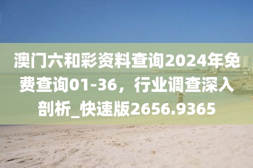 澳门六和彩资料查询2024年免费查询01-36，行业调查深入剖析_快速版2656.9365