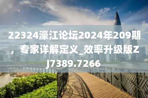 22324濠江论坛2024年209期，专家详解定义_效率升级版ZJ7389.7266