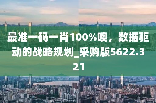 最准一码一肖100%噢，数据驱动的战略规划_采购版5622.321
